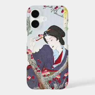 Chinoiserie Japanese Lady & Red Cherry Blossom
