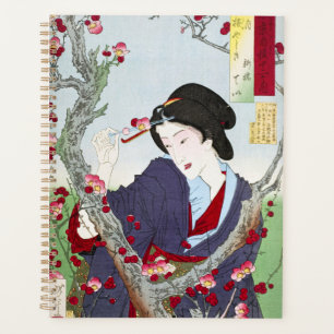 Chinoiserie Japanese Lady & Red Cherry Blossom Planner