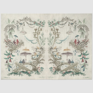 Chinoiserie Jean-Baptiste Pillement Vintage Art Tissue Paper