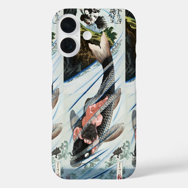 Chinoiserie Koi Carp Waterfall Japanese Art Case-Mate iPhone Case (Back)