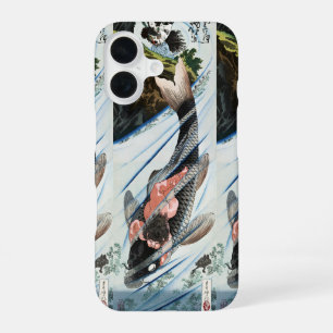 Chinoiserie Koi Carp Waterfall Japanese Art iPhone 16 Case