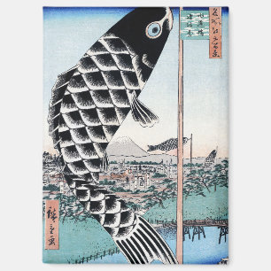 Chinoiserie Koinobori Carp & Fuji Landscape Magnet