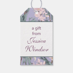Chinoiserie Lavender Floral Egret Gift Tags