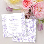 Chinoiserie Lavender Victorian Floral Wedding Invitation<br><div class="desc">Invite your loved ones to a celebration of timeless elegance with our Chinoiserie French Lavender Victorian Floral Wedding Invitation. This design features delicate botanical illustrations inspired by Victorian artistry, creating a serene and sophisticated visual narrative. The soft lavender hues and intricate floral details evoke the tranquillity of a blossoming garden,...</div>