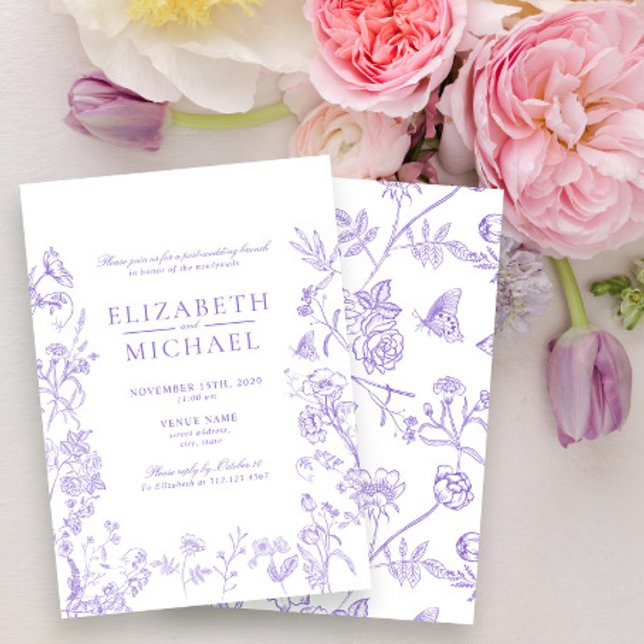 Chinoiserie Lavender Victorian Post Wedding Brunch Invitation (Creator Uploaded)