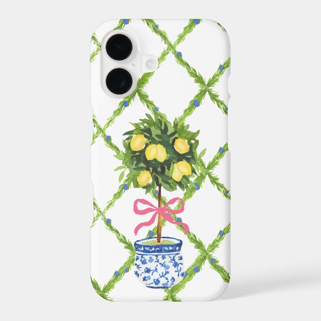 Chinoiserie  Lemon Topiary, Grandmillenial iPhone Case (Back)
