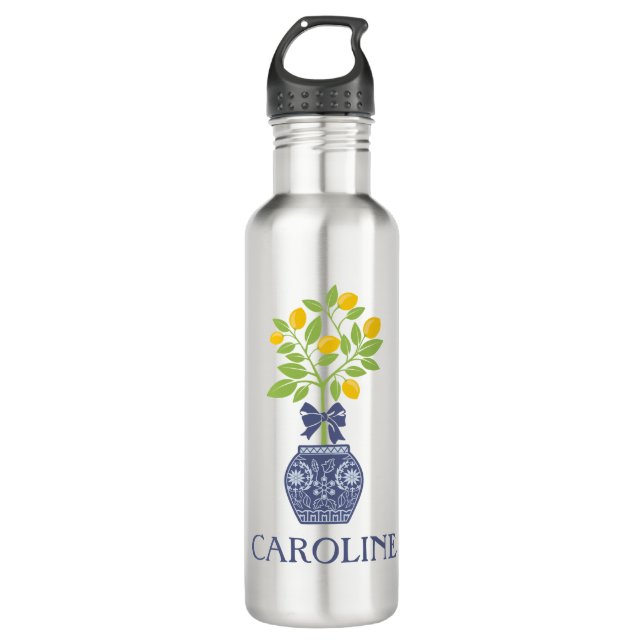 Chinoiserie Lemon Tree Water Bottle (Front)