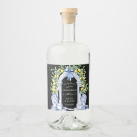 Chinoiserie Limoncello Lemons Liquor Bottle Label