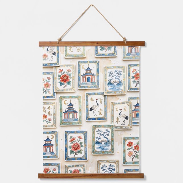 Chinoiserie Mahjong Hanging Tapestry (Front)