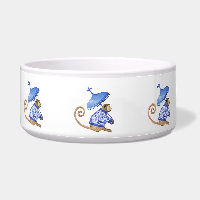Chinoiserie monkey pet bowl (Front)