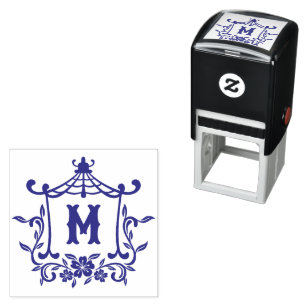 Chinoiserie Monogram Pagoda Self-inking Stamp
