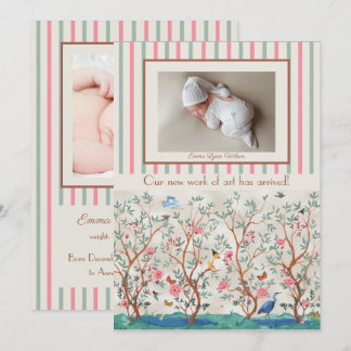 Chinoiserie Mural Nursery Floral and Picture Frame Invitation