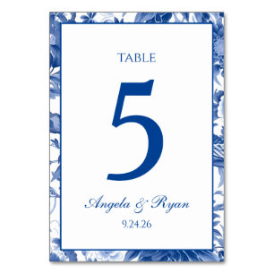 Chinoiserie Navy and White Personalised Table Number