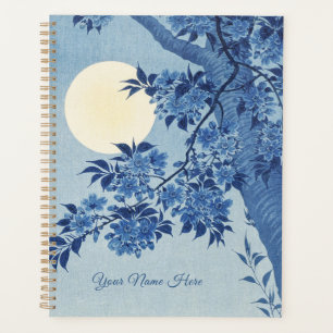 Chinoiserie Navy Blue Cherry Blossom & Full Moon Planner