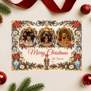Chinoiserie Nutcracker Merry Christmas Family Coll Holiday Card