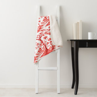 CHINOISERIE PAGODA SHERPA BLANKET