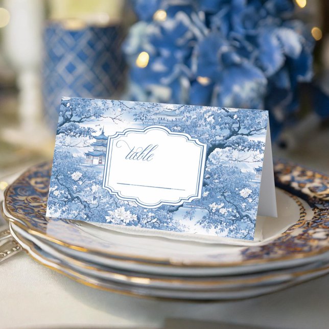 Chinoiserie Pattern Wedding ID1094 Place Card (Creator Uploaded)
