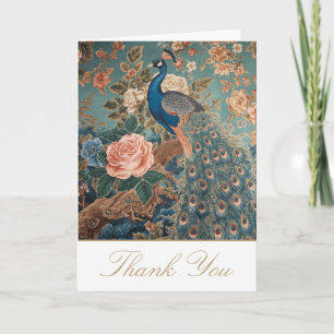 Chinoiserie Peacock Thank You Card