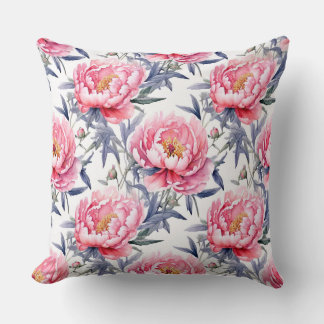 Chinoiserie Pink And White Peony Cushion