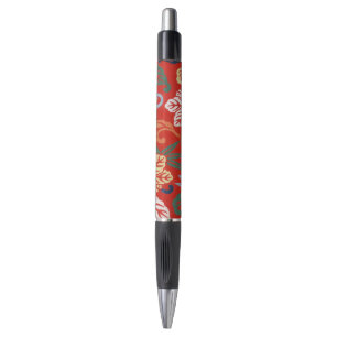 Chinoiserie Red Hawaiian Floral Japanese Kimono