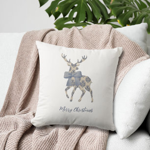 Chinoiserie Reindeer Christmas Cushion