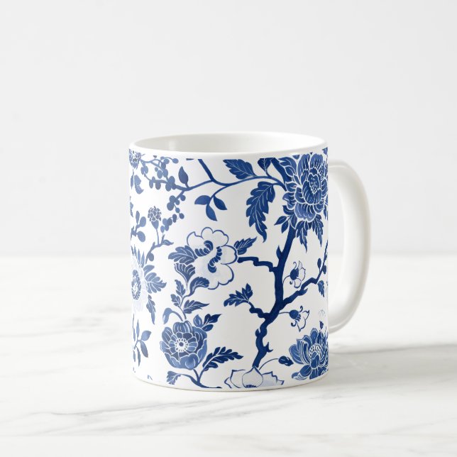 Chinoiserie Shades of Blue Coffee Mug (Front Right)