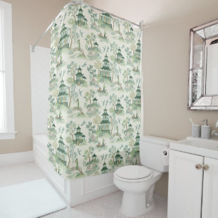 Chinoiserie Soft Green Shower Curtain