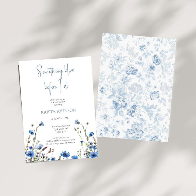 Chinoiserie Something Blue Bridal Shower Invitation (Creator Uploaded)