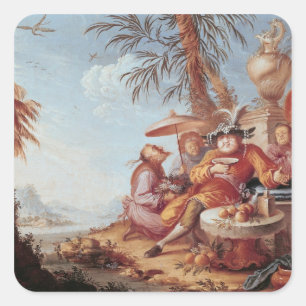 Chinoiserie Square Sticker