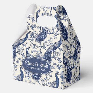 Chinoiserie Style Peacock Theme Wedding Favor Box