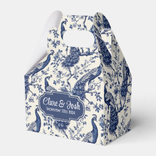 Chinoiserie Style Peacock Theme Wedding Favour Box