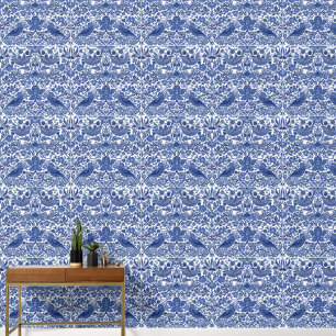 Chinoiserie Tamarind Bird Wedgewood Blue Designer Wallpaper