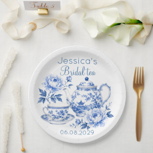 Chinoiserie Teapot Floral Vintage Bridal Shower Paper Plate
