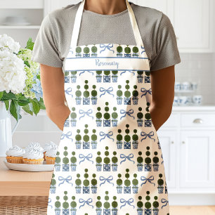 Chinoiserie Topiary Tree Bow Apron