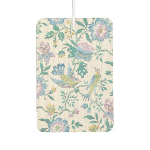 Chinoiserie Vintage Bird Floral Pastel Pattern Car Air Freshener