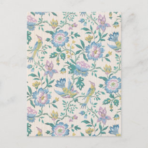 Chinoiserie Vintage Bird Floral Pastel Pattern Postcard