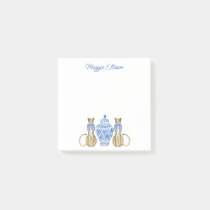 Chinoiserie Watercolor Cheetah Ginger Jar Post-it Notes