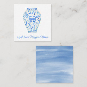 Chinoiserie Watercolor Ginger Vase Gift Enclosure Card