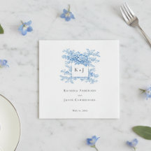 Chinoiserie Wedding Floral Monogram Elegant
