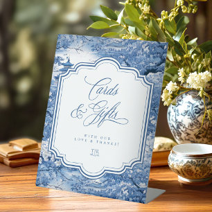 Chinoiserie Wedding Pattern Cards & Gifts ID1094 Pedestal Sign