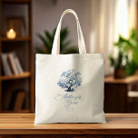 Chinoiserie Wedding Tree Motif Mother Groom ID1094 Tote Bag<br><div class="desc">This eye-catching budget tote bag has the timeless elegance of a classic blue and white palette, a Chinoiserie blossoming tree motif and beautiful 'Mother of the Groom' calligraphy. The collection features sophisticated patterns and delicate motifs inspired by traditional Chinese porcelain, creating a refined and romantic aesthetic. From beautifully designed invitations...</div>