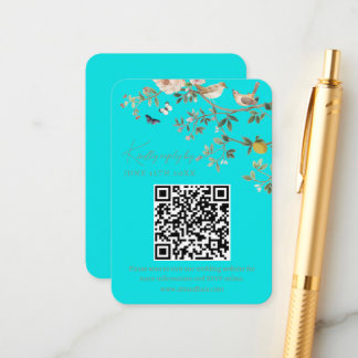 Chinoiserie Wedding Website RSVP QR Code  Enclosure Card