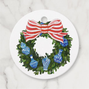 Chinoiserie Wreath, Christmas Ginger Jar, Favour Tags