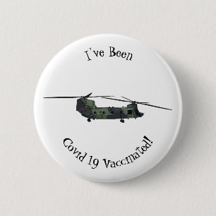 Chinook army helicopter cartoon illustration 6 cm round badge