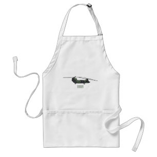 Chinook army helicopter cartoon illustration standard apron