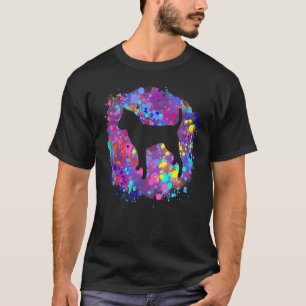 Chinook Dog Pink Watercolor Splatter Art Love Dog T-Shirt