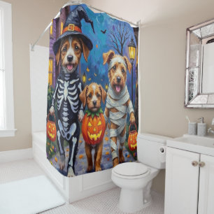 Chinook Dogs Trick-or-Treating Halloween Costume Shower Curtain
