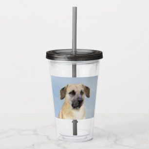 Chinook (Dropped Ears) Painting - Original Dog Art Acrylic Tumbler