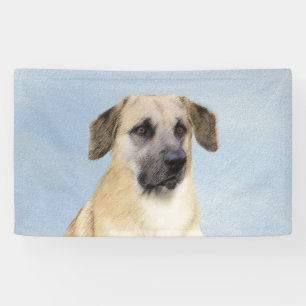 Chinook (Dropped Ears) Painting - Original Dog Art Banner