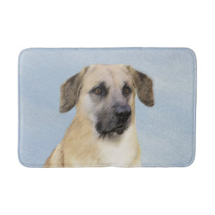 Chinook (Dropped Ears) Painting - Original Dog Art Bath Mat